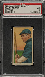 1909-1911 T206 White Border Clark Griffith Batting PSA VG 3 - American Beauty 350 Back