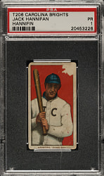 1909-1911 T206 White Border Jack Hannifan PSA POOR 1 - Carolina Brights Back