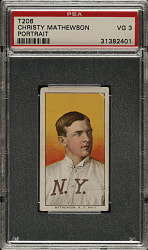 1909-1911 T206 White Border Christy Mathewson Portrait PSA VG 3 - Sovereign 350 Back