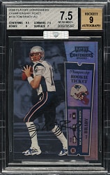 2000 Playoff Contenders Football #144 Tom Brady Rookie Autograph Championship Ticket #040/100 BGS NM+ 7.5 with MINT 9 Signature (MBA Silver Diamond)