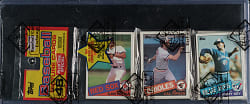 1985 Topps Unopened Rack Pack - Cal Ripken on Top - BBCE
