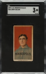 1909-1911 T206 White Border Jimmy Collins SGC VG 3 - El Principe De Gales Back