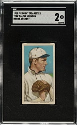 1909-1911 T206 White Border Walter Johnson Hands at Chest SGC GOOD 2