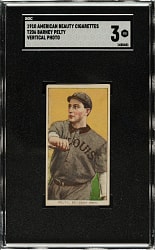 1909-1911 T206 White Border Barney Pelty Vertical SGC VG 3 - American Beauty 350 Back