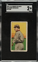 1909-1911 T206 White Border Roger Bresnahan with Bat SGC GOOD 2 - El Principe De Gales Back