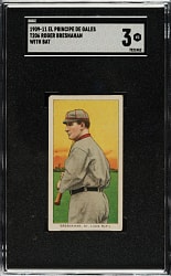 1909-1911 T206 White Border Roger Bresnahan with Bat SGC VG 3 - El Principe De Gales Back