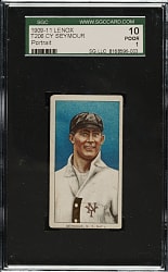 1909-1911 T206 White Border Cy Seymour Portrait SGC POOR 10 - Black Lenox Back