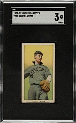 1909-1911 T206 White Border James Lafitte Southern Leaguer SGC VG 3 - Brown Hindu Back