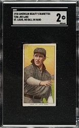 1909-1911 T206 White Border Joe Lake St. Louis, No Ball in Hand SGC GOOD 2 - American Beauty 350 Back