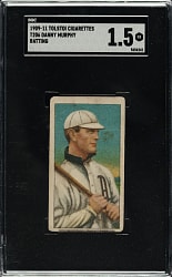 1909-1911 T206 White Border Danny Murphy Batting SGC FAIR 1.5 - Tolstoi Back