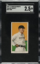 1909-1911 T206 White Border Ray Demmitt New York SGC GOOD+ 2.5 - Carolina Brights Back