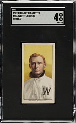 1909-1911 T206 White Border Walter Johnson Portrait SGC VG/EX 4