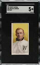 1909-1911 T206 White Border Walter Johnson Portrait SGC EX 5