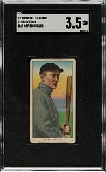 1909-1911 T206 White Border Ty Cobb Bat Off Shoulder SGC VG+ 3.5