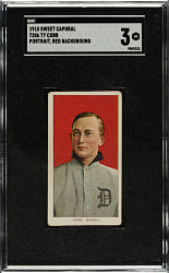 1909-1911 T206 White Border Ty Cobb Portrait Red Background SGC VG 3