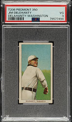 1909-1911 T206 White Border Jim Delehanty PSA VG 3