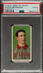 1909-1911 T206 White Border Roger Bresnahan Portrait PSA GOOD 2 - El Principe De Gales Back
