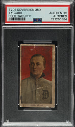 1909-1911 T206 White Border Ty Cobb Portrait Red Background PSA Authentic - Sovereign 350 Back
