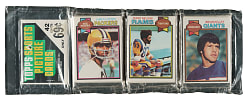 1979 Topps Football Unopened Rack Pack - James Lofton Rookie on Top and Mike Webster and Lyle Alzado on Back - BBCE