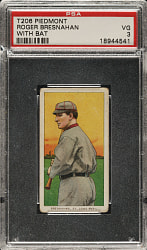 1909-1911 T206 White Border Roger Bresnahan with Bat PSA VG 3