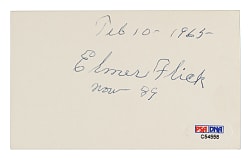 Elmer Flick Signed Index Card - PSA/DNA