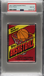 1981-1982 Topps Basketball Unopened Wax Pack PSA NM-MT 8