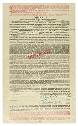 1951 Joe Louis Signed Fight Contract (vs. Rocky Marciano) - Louis' Last Fight - PSA/DNA and JSA