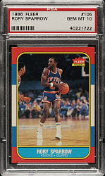 1986-1987 Fleer Basketball #105 Rory Sparrow PSA GEM MINT 10