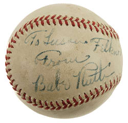 Circa 1947 Babe Ruth Single-Signed Baseball - PSA/DNA EX-MT 6 (Signature Grade)