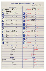 April 6, 1992 Baltimore Orioles (vs. Cleveland Indians) Lineup Card - First Game at Camden Yards