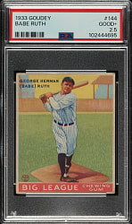 1933 R319 Goudey #144 Babe Ruth PSA GOOD+ 2.5