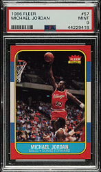 1986-1987 Fleer Basketball #57 Michael Jordan Rookie PSA MINT 9