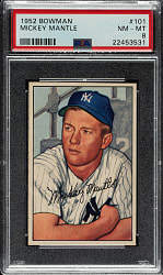 1952 Bowman #101 Mickey Mantle PSA NM-MT 8