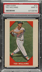 1960 Fleer Baseball Greats #72 Ted Williams PSA MINT 9