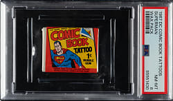 1967 DC Comic Book Tattoos Superman Unopened Wax Pack PSA NM-MT 8