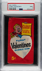 1961 Topps "Funny Valentines" Unopened Wax Pack PSA MINT 9