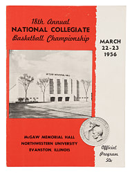 March 22-23, 1956 NCAA Basketball Championship Program with Bill Russell - Russell's Last College Game