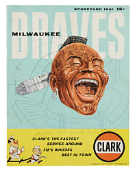 August 11, 1961 Milwaukee Braves (vs. Chicago Cubs) Program - Warren Spahn 300th Win