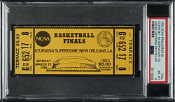 1982 NCAA Basketball Finals Full Ticket PSA NM-MT 8 - Michael Jordan's Winning Shot - 1 of 1 - Highest Graded!
