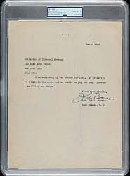 Significant 1945 Joe Louis Signed Letter - Signed Joe L. Barrow (Birth Name) - PSA/DNA GEM MINT 10