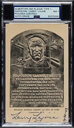 Signed 1944-1945 Albertype (Type 1) Black-and-White Hall of Fame Postcard Nap Lajoie PSA/DNA NM 7