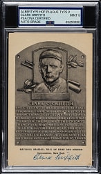 Signed 1946-1952 Albertype (Type 2) Black-and-White Hall of Fame Postcard Clark Griffith PSA/DNA MINT 9