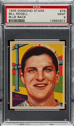1934-1936 R327 Diamond Stars #76 Bill Rogell (1935 Blue Back) PSA MINT 9