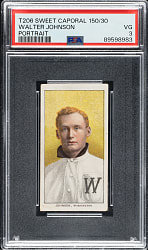 1909-1911 T206 White Border Walter Johnson Portrait PSA VG 3