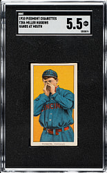 1909-1911 T206 White Border Miller Huggins Hands At Mouth SGC EX+ 5.5