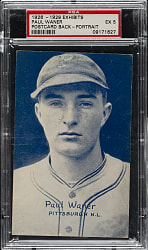 1926-1929 "Exhibit-Style Postcard-Back" Paul Waner Rookie Portrait PSA EX 5