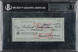 1968 Vince Lombardi Signed Check - Payable to the I.R.S. - Beckett