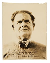 Glenn "Pop" Warner Signed Sepia Photograph - JSA