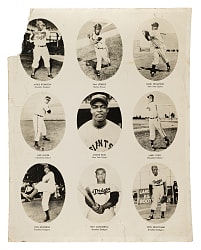 1950 Our World Magazine Photo Premium "Negroes In Big League Baseball" Featuring Jackie Robinson, Roy Campanella, Monte Irvin, and Larry Doby