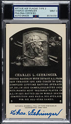 Signed 1956-1963 Artvue (Type 2) Black-and-White Hall of Fame Postcard Charlie Gehringer PSA/DNA MINT 9